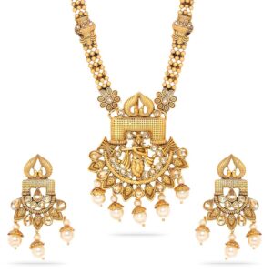 Rubans Women's Lord Krishna Temple Jewelry Necklace Set