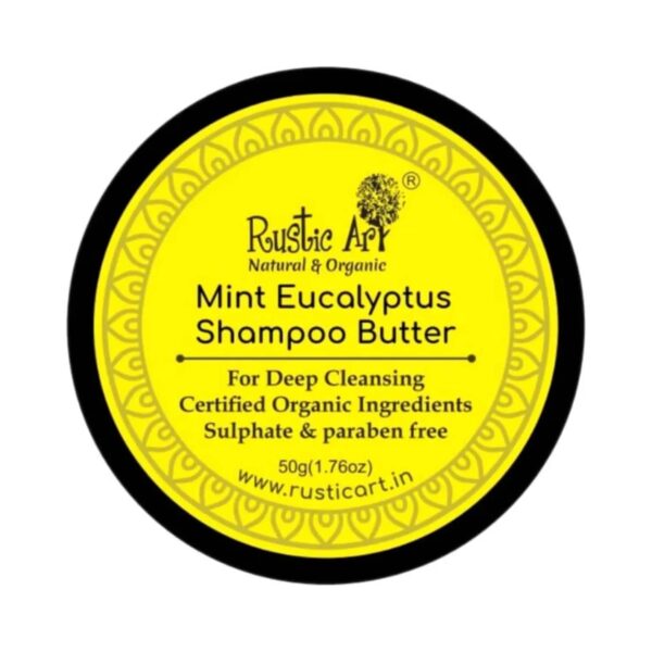 Rustic Art Organic Mint Eucalyptus Shampoo Butter (100g) - Rustic Art