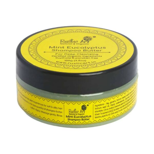 Rustic Art Organic Mint Eucalyptus Shampoo Butter (100g) - Rustic Art