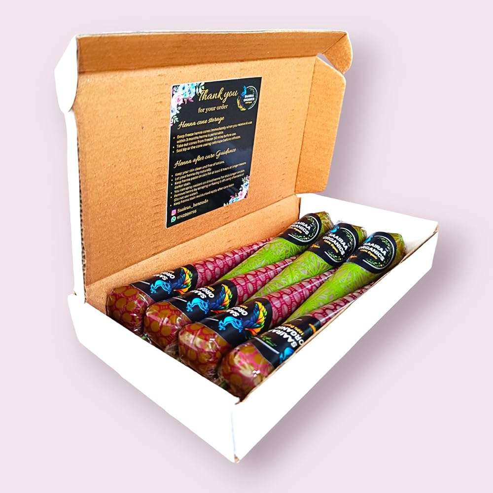Saairaa Organics Bridal Mehndi Cones (7pcs in 1 box)