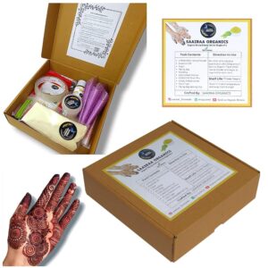 Saairaa Organics Henna Starter Set for Beginners | DIY Organic Cone Making Kit | Make 14-16 Cones