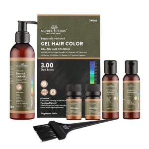 SACRED HERBS Ammonia & PPD Free Organic Gel Hair Color | pH Neutral | Long Lasting Colour with 100% Grey Coverage | Conditioning & Damage Free Natural Hair Coloring for Men &...