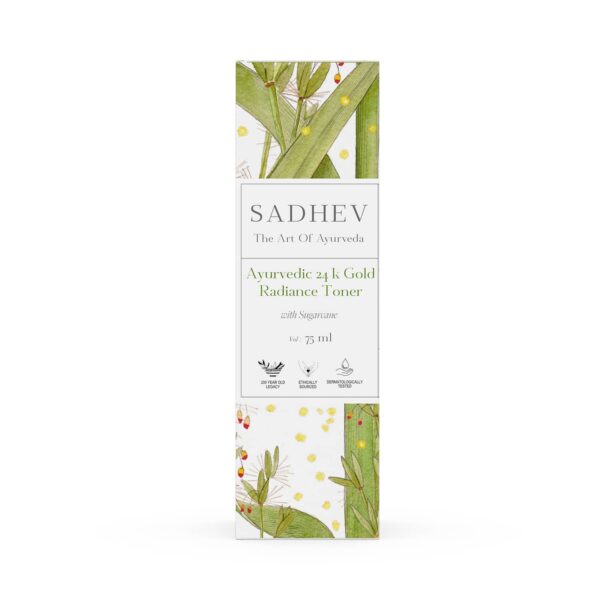 Sadhev Ayurveda Ayurvedic Radiance Toner Swarna Bhasma & Sugarcane (75 ml) - Sadhev