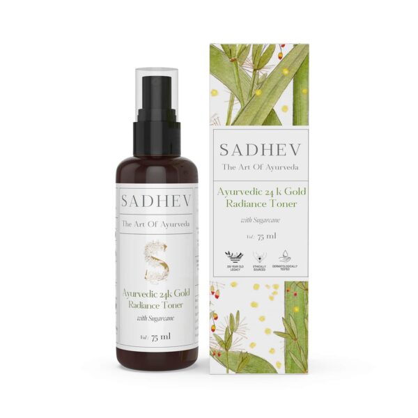 Sadhev Ayurveda Ayurvedic Radiance Toner Swarna Bhasma & Sugarcane (75 ml) - Sadhev