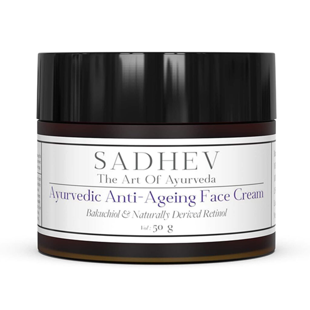 Sadhev Ayurvedic Anti Ageing Face Cream Bakuchiol & Naturally Derived Retinol (50 g) - Sadhev
