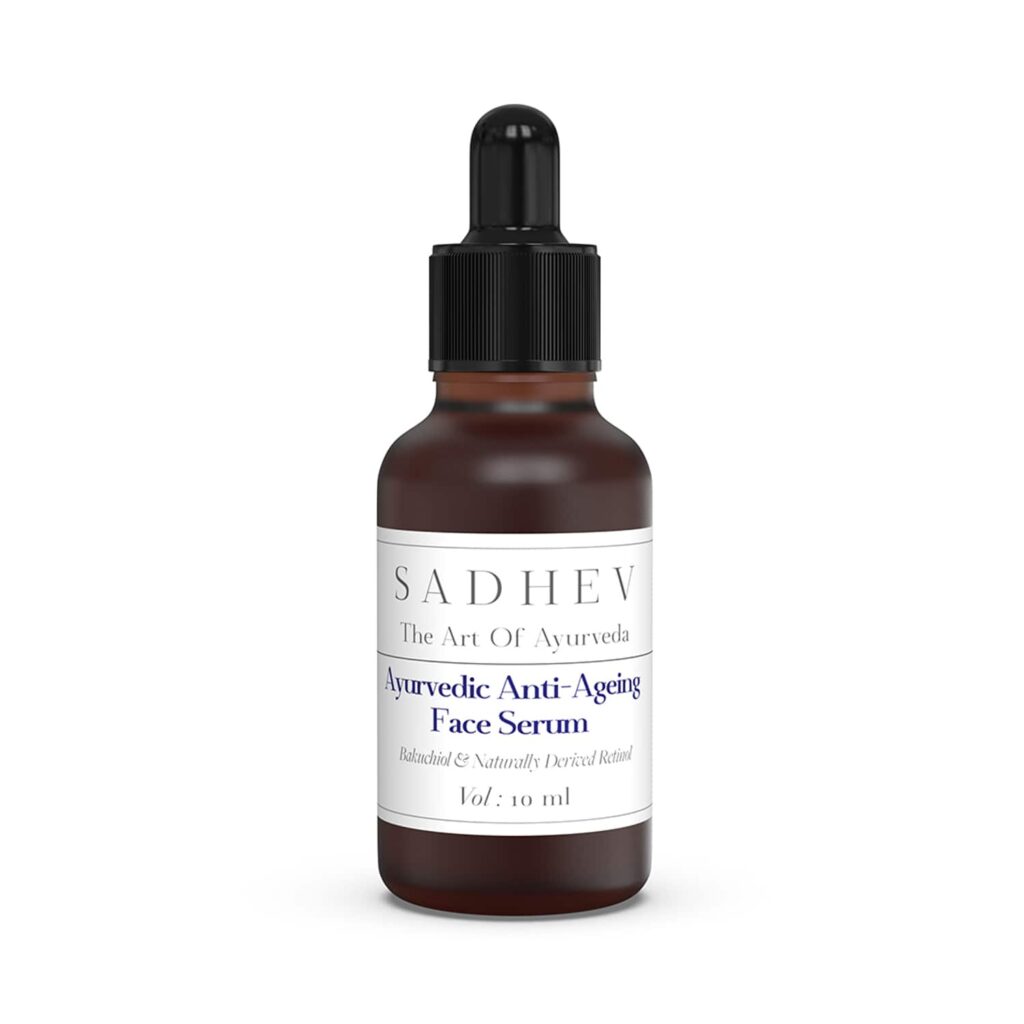 Sadhev Ayurvedic Anti Ageing Face Serum Bakuchiol & Naturally Derived Retinol (10 ml) - Sadhev