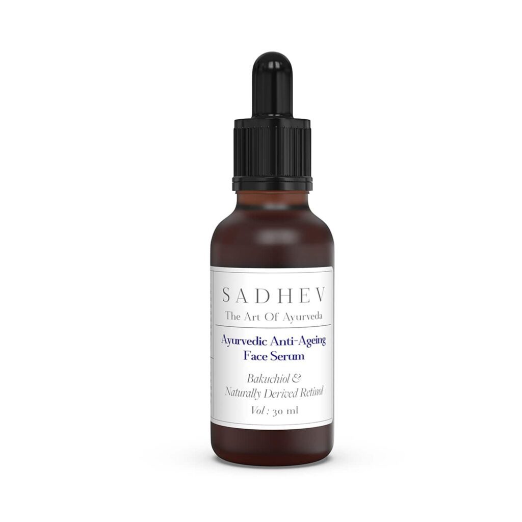 Sadhev Ayurvedic Anti Ageing Face Serum Bakuchiol & Naturally Derived Retinol (30 ml) - Sadhev