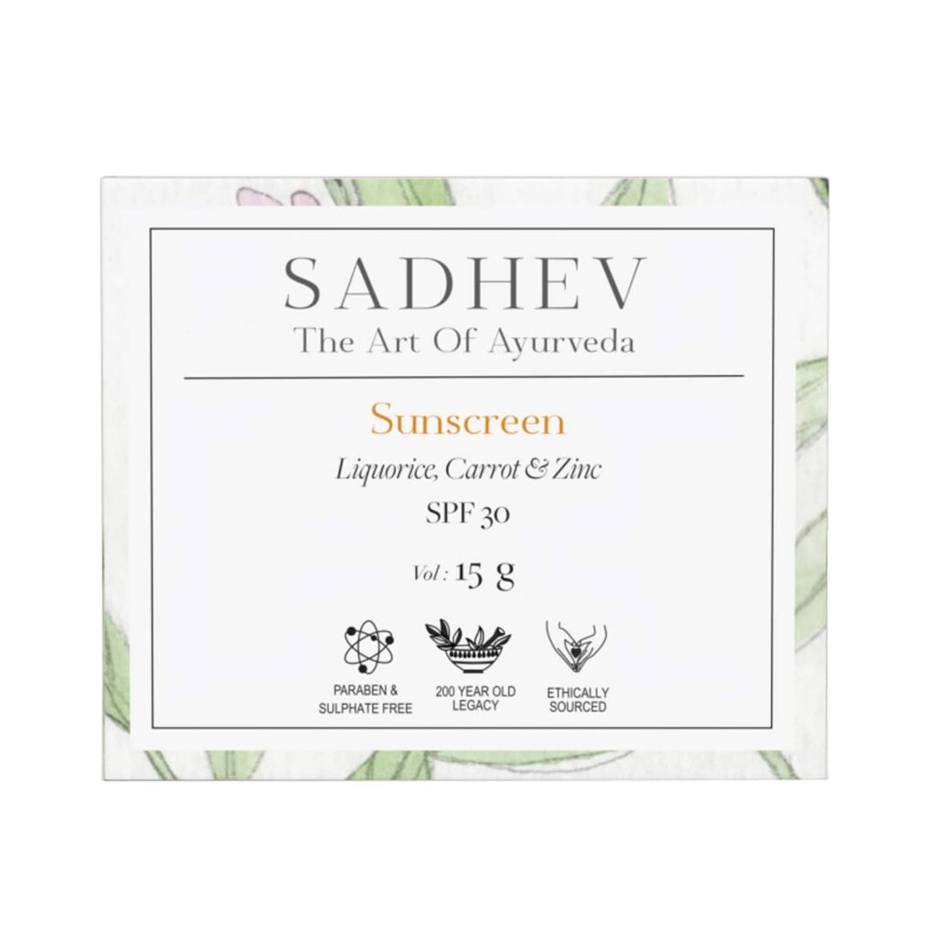 Sadhev Mini Ayurvedic Sunscreen SPF 30 (15g) - Sadhev