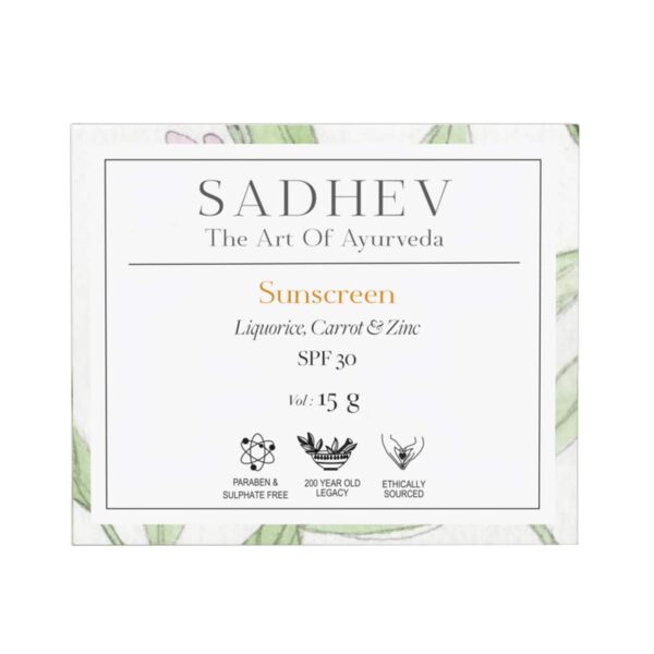 Sadhev Mini Ayurvedic Sunscreen SPF 30 (15g) - Sadhev