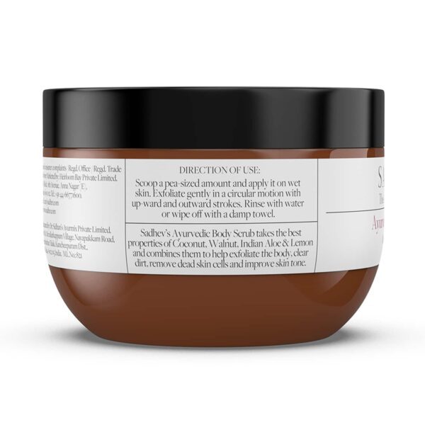 Sadhev Natural and Ayurvedic Coconut and Aloe Vera Body Scrub (200 g) - Sadhev