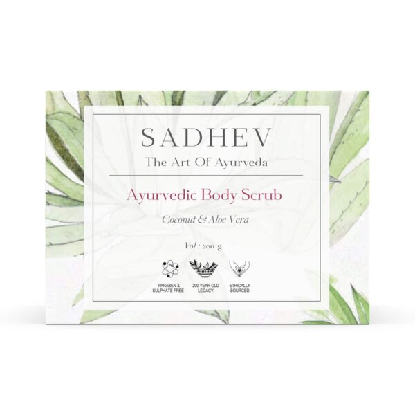Sadhev Natural and Ayurvedic Coconut and Aloe Vera Body Scrub (200 g) - Sadhev