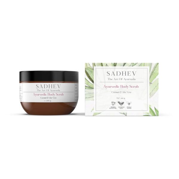 Sadhev Natural and Ayurvedic Coconut and Aloe Vera Body Scrub (200 g) - Sadhev