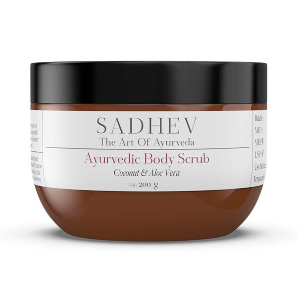 Sadhev Natural and Ayurvedic Coconut and Aloe Vera Body Scrub (200 g) - Sadhev