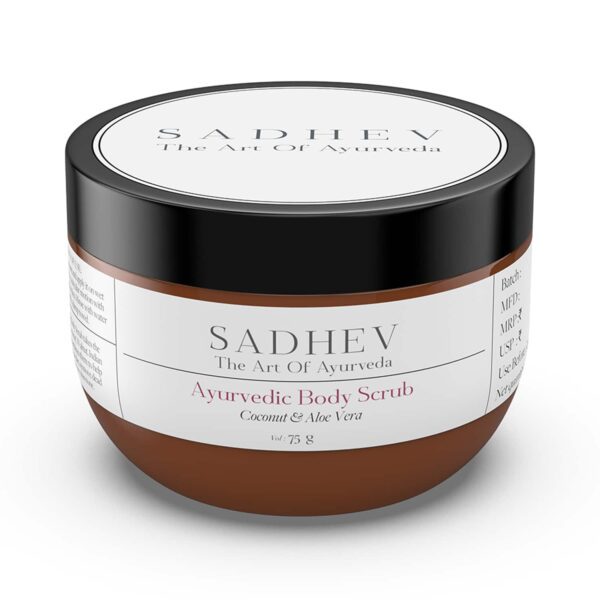 Sadhev Natural and Ayurvedic Coconut and Aloe Vera Body Scrub (75 g) - Sadhev