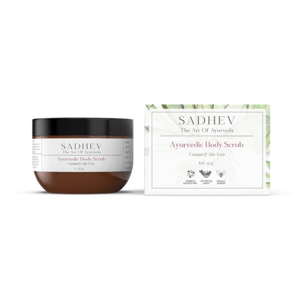 Sadhev Natural and Ayurvedic Coconut and Aloe Vera Body Scrub (75 g) - Sadhev