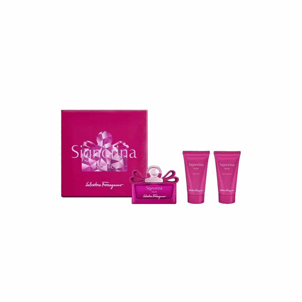 Salvatore Ferragamo Signorina Ribelle Kit : Eau de Parfum, Body Lotion, Bath and Shower Gel (3 pcs) - Salvatore Ferragamo