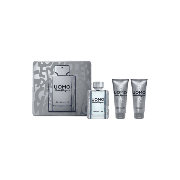 Salvatore Ferragamo Uomo Casual Life Gift Set: Eau de Toilette100ml, Shampoo and Shower Gel 100ml, After Shave Balm 100ml - 4 Pcs - Salvatore Ferragamo
