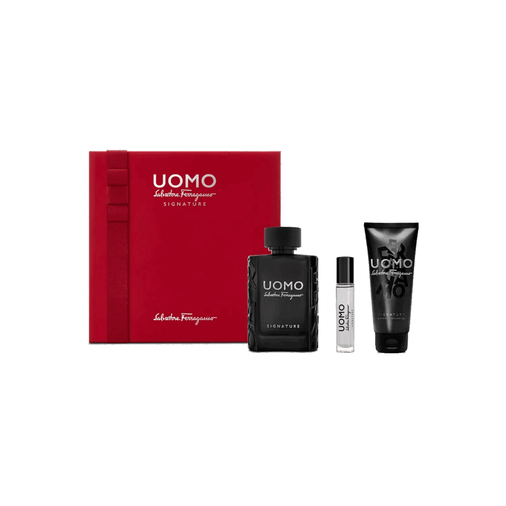 Salvatore Ferragamo Uomo Signature Eau de Parfum Holiday Kit: Eau De Parfum 100ml, 100ml Shampoo Shower Gel, 10ml P.Sp - 3 Pcs - Salvatore Ferragamo