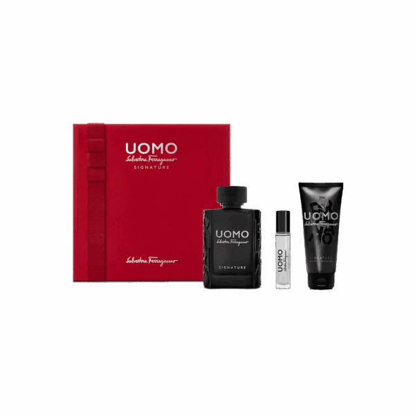 Salvatore Ferragamo Uomo Signature Eau de Parfum Holiday Kit: Eau De Parfum 100ml, 100ml Shampoo Shower Gel, 10ml P.Sp - 3 Pcs - Salvatore Ferragamo