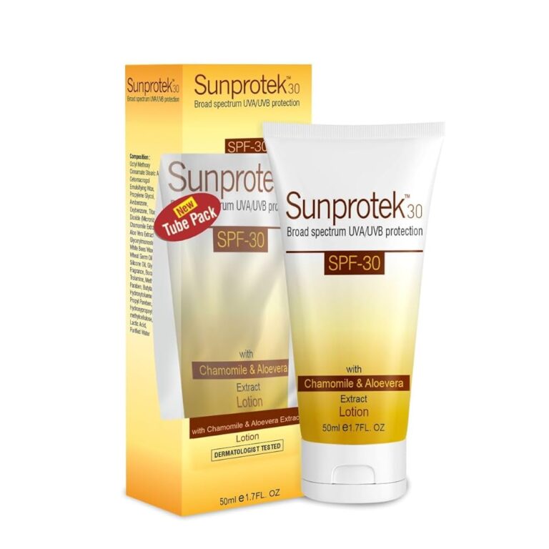 Salve Sunprotek Broad Spectrum Sunscreen with SPF 30+ Body & Face Lotion Protects from Harmful UVA/UVB Sun Rays - 50ml