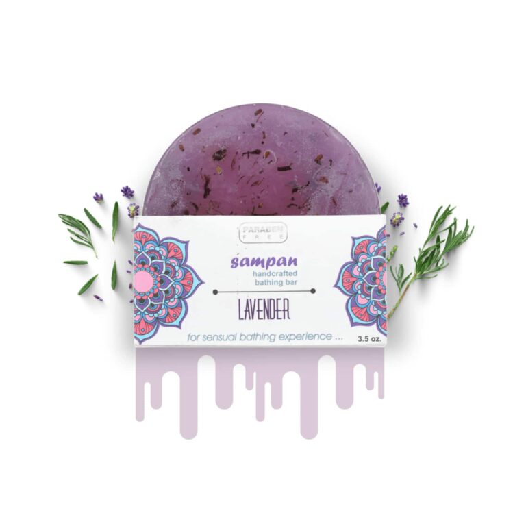 Sampan Handcrafted Glycerin Lavender Bathing Bar - (100g) - Sampan