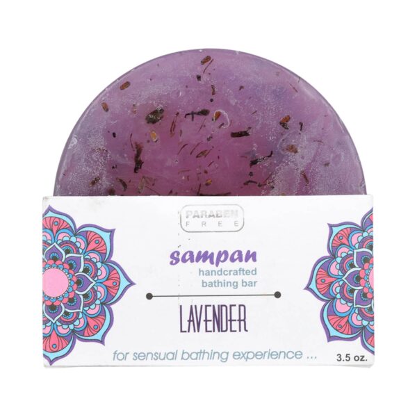 Sampan Handcrafted Glycerin Lavender Bathing Bar - (100g) - Sampan