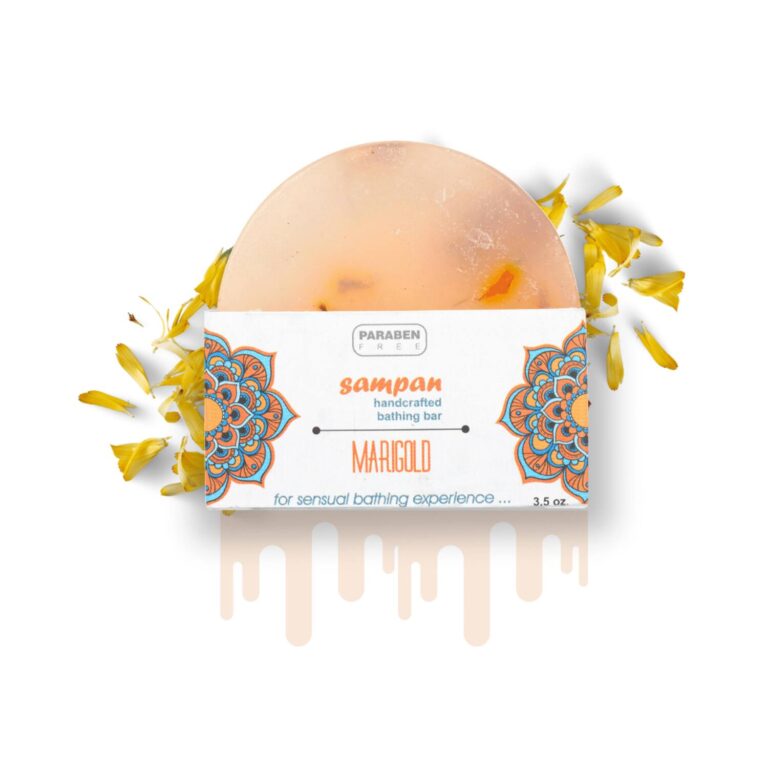 Sampan Handcrafted Glycerin Marigold Bathing Bar - (100g) - Sampan