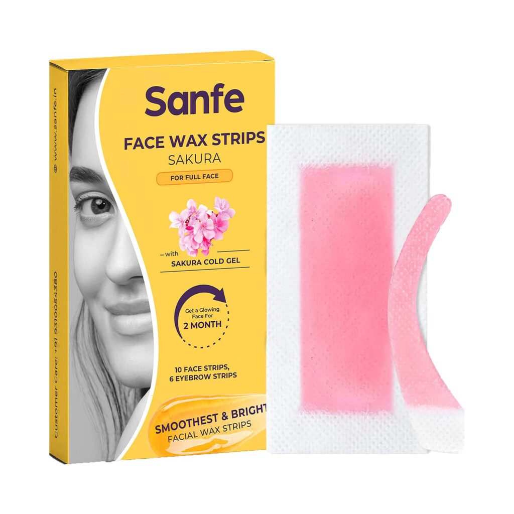 Sanfe Sakura Facial & Eyebrow Wax Strips (16Pcs) - Sanfe