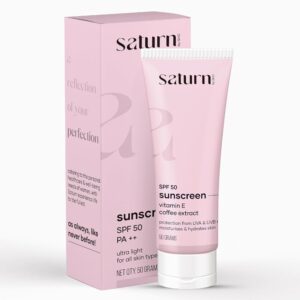 Saturn by GHC Spf 50 Pa++ Suncreen, Broad Spectrum Uva & Uvb Protection Anti-Pollution, No White Cast, Sls-Free, Paraben-Free, 100% Vegan (50Gm - Pack Of 1, All)