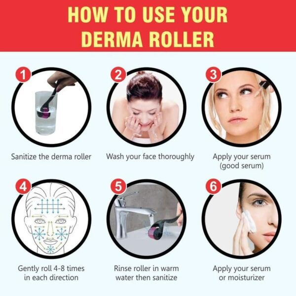 Scholazs Combo Of Derma Roller 0.5mm With 540 Titanium Micro Needles For Hair Growth And 3 Pcs Eyebrow Face Razor And Ice Roller For Face Skin Glowing Ice Cube Massager