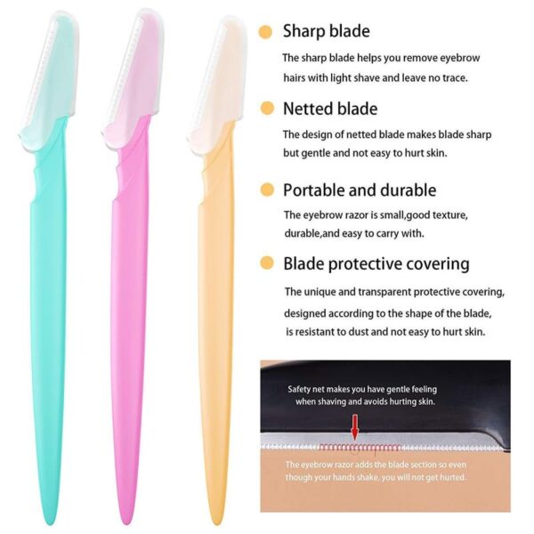 Scholazs Combo Of Derma Roller 0.5mm With 540 Titanium Micro Needles For Hair Growth And 3 Pcs Eyebrow Face Razor And Ice Roller For Face Skin Glowing Ice Cube Massager