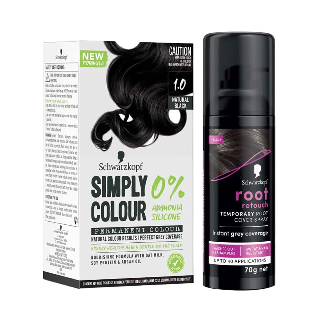 Schwarzkopf Black Hair Color Combo -1 (Permanent + Touch Up) - Schwarzkopf