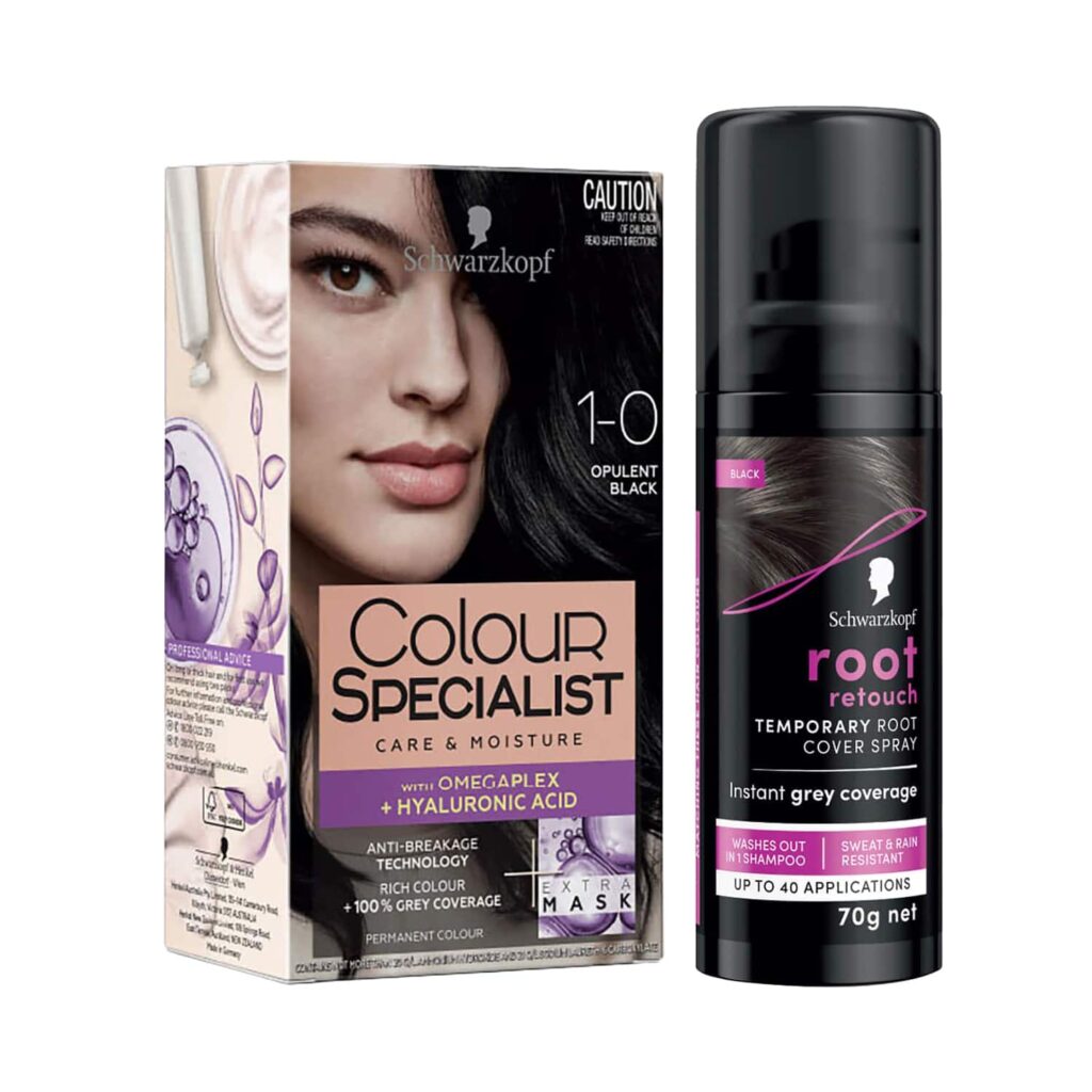 Schwarzkopf Black Hair Color Combo - 2 (Permanent + Touch Up) - Schwarzkopf