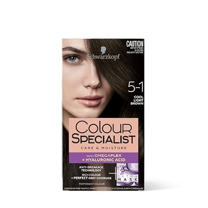 Schwarzkopf Colour Specialist At Home Permanent Hair Colour With Omegaplex Anti-Breakage Technology And Hyaluronic Acid With 2 After Colour Repair Masks For Softer Hair, 5.1...
