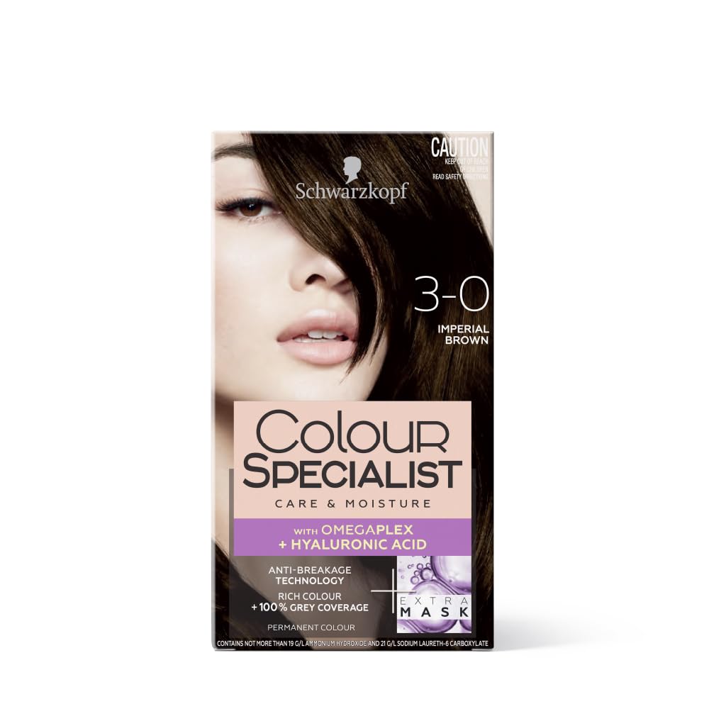Schwarzkopf Colour Specialist At Home Permanent Hair Colour With Omegaplex Anti-Breakage Technology And Hyaluronic Acid With 2 After Colour Repair Masks For Softer Hair, 3.0...