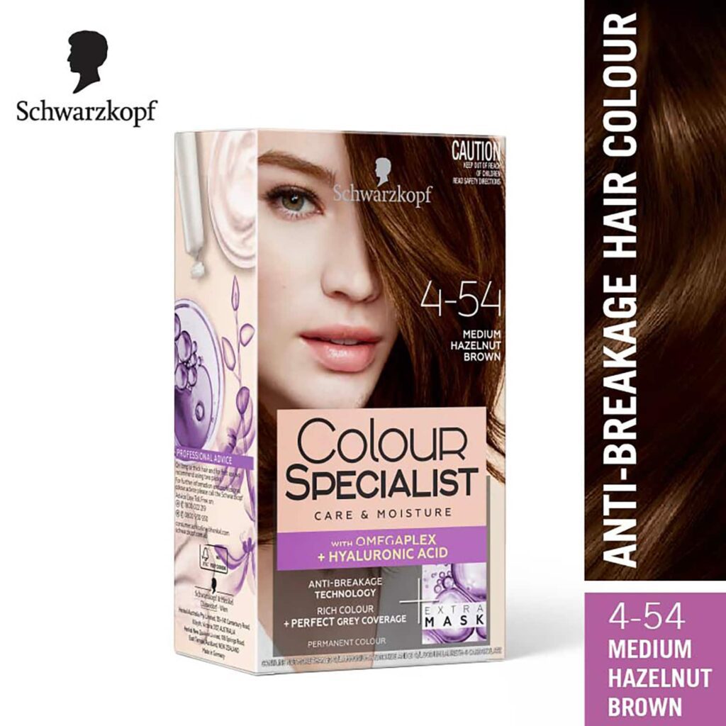 Schwarzkopf Colour Specialist Permanent Hair Colour - 4.54 Medium Hazelnut Brown (165ml) - Schwarzkopf