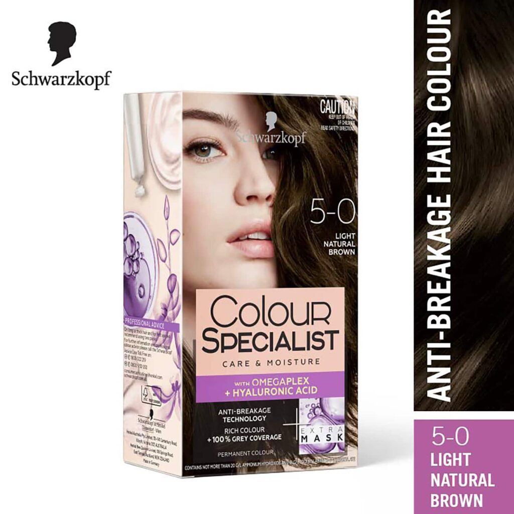 Schwarzkopf Colour Specialist Permanent Hair Colour - 5.0 Light Natural Brown (165ml) - Schwarzkopf