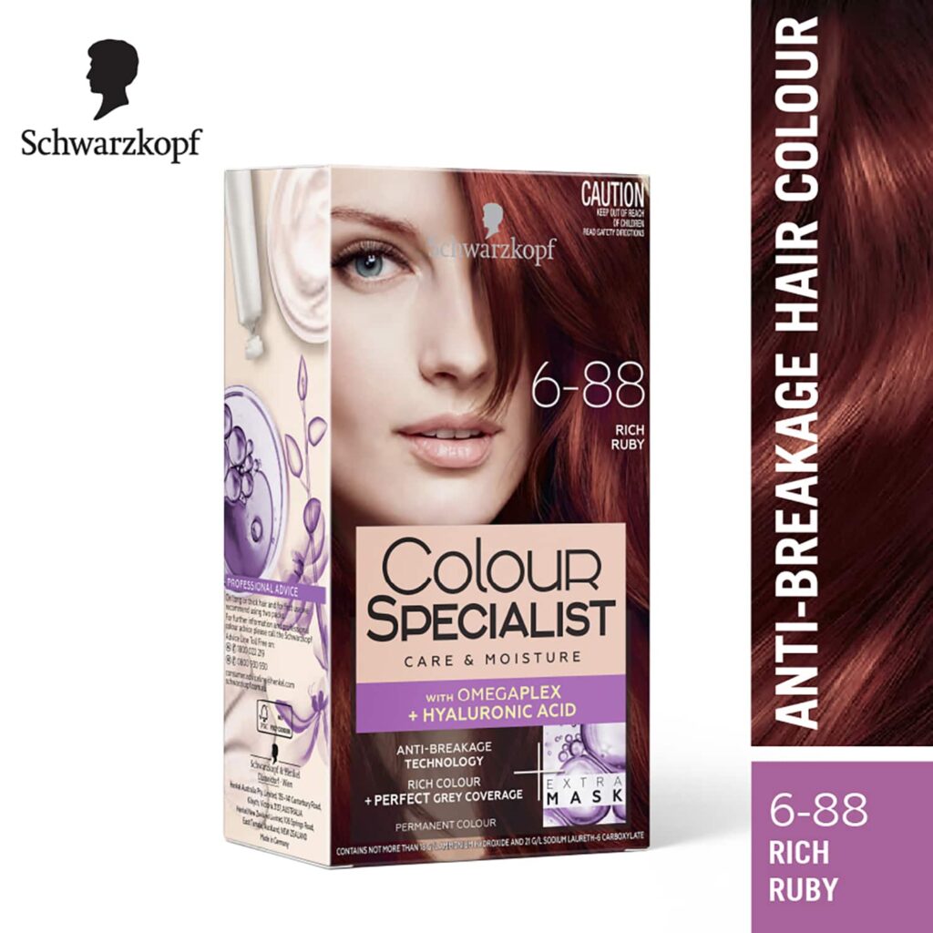 Schwarzkopf Colour Specialist Permanent Hair Colour - 6.88 Rich Ruby (165ml) - Schwarzkopf