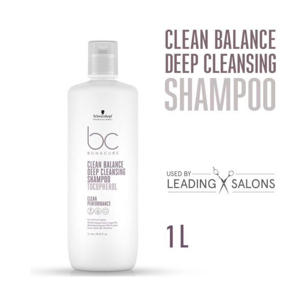 Schwarzkopf Professional Bonacure Clean Balance Deep Cleansing Shampoo With Tocopherol (1000ml) - Schwarzkopf Professional