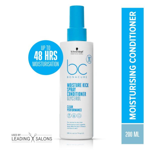 Schwarzkopf Professional Bonacure Moisture Kick Spray Conditioner With Glycerol For Dry Hair (200ml) - Schwarzkopf Professional