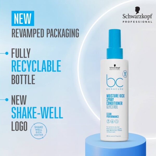 Schwarzkopf Professional Bonacure Moisture Kick Spray Conditioner With Glycerol For Dry Hair (200ml) - Schwarzkopf Professional