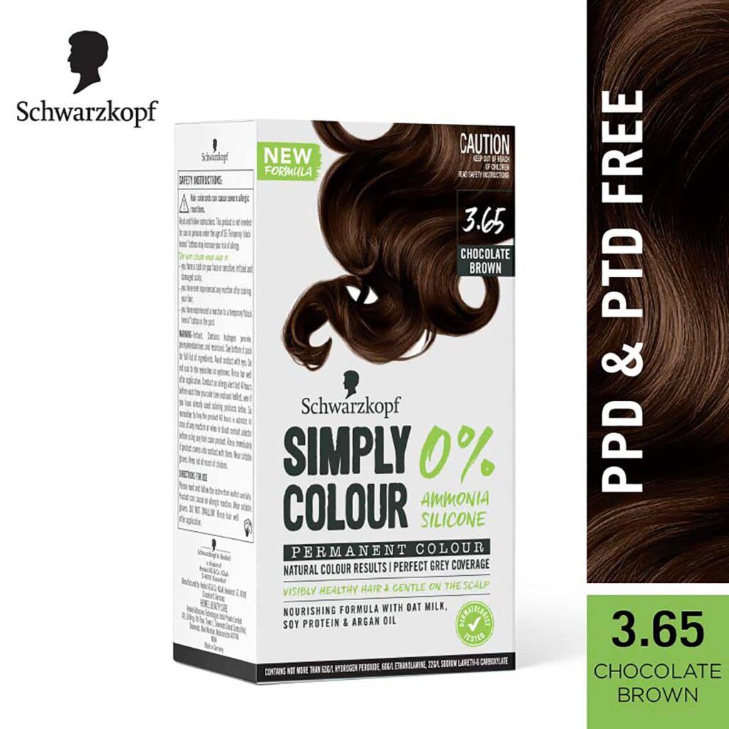 Schwarzkopf Simply Color Permanent Hair Colour - 3.65 Chocolate Brown (142.5 ml) - Schwarzkopf