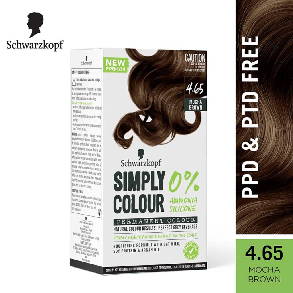 Schwarzkopf Simply Color Permanent Hair Colour - 4.65 Mocha Brown (142.5 ml) - Schwarzkopf