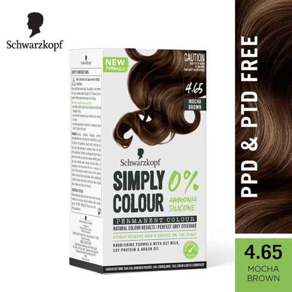 Schwarzkopf Simply Color Permanent Hair Colour - 4.65 Mocha Brown (142.5 ml) - Schwarzkopf