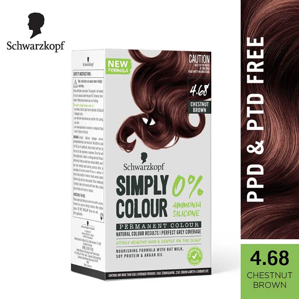 Schwarzkopf Simply Color Permanent Hair Colour - 4.68 Mocha Brown (142.5ml) - Schwarzkopf