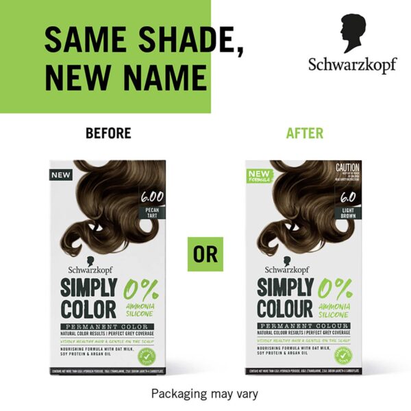 Schwarzkopf Simply Color Permanent Hair Colour - 6.00 Light Brown (142.5 ml) - Schwarzkopf