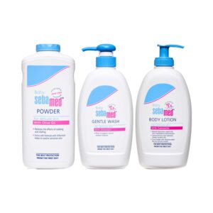 Sebamed Baby Body Lotion Camomile Sensitive skin Baby Gentle Wash with Allantoin Baby Powder Combo - Sebamed