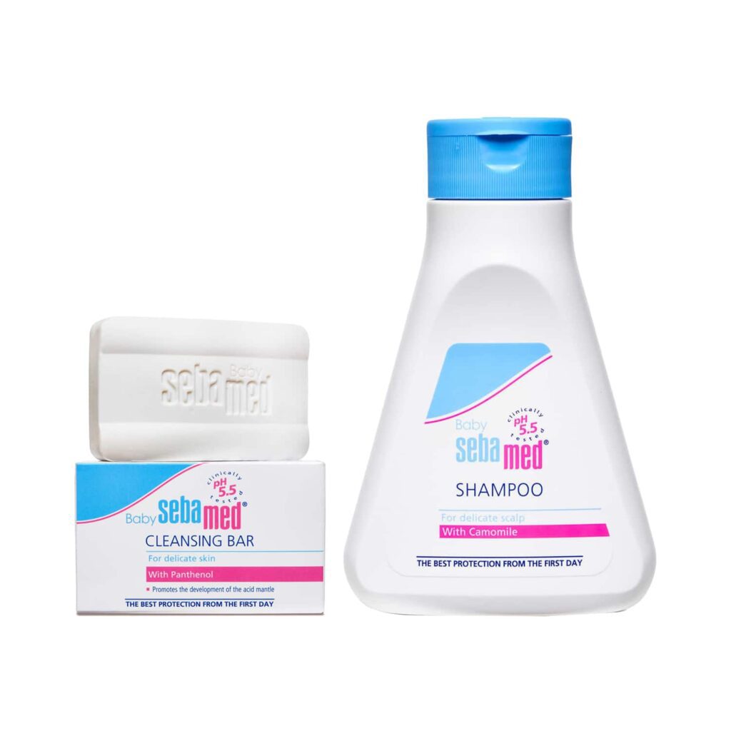 SebaMed Baby Children Shampoo (150 ml) & Baby Cleansing Bar (100 g) Combo - Sebamed
