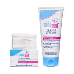 SebaMed Baby Cleansing Bar (150 g) & Baby Cream Extra Soft (200 ml) Combo - Sebamed