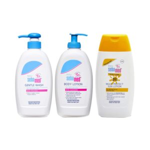 Sebamed Baby Gentle Wash (400 ml), Body Lotion (400 ml) & 50+ Sun Lotion (200 ml) - Sebamed